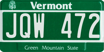 VT license plate JQW472