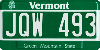 VT license plate JQW493