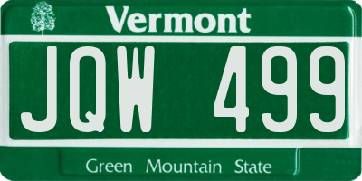 VT license plate JQW499