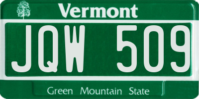 VT license plate JQW509