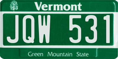 VT license plate JQW531