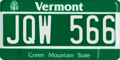 VT license plate JQW566