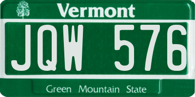 VT license plate JQW576