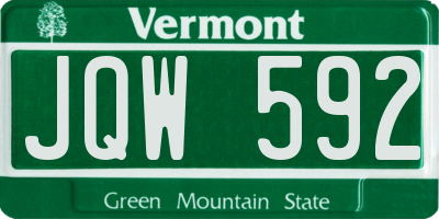 VT license plate JQW592