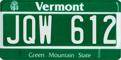 VT license plate JQW612