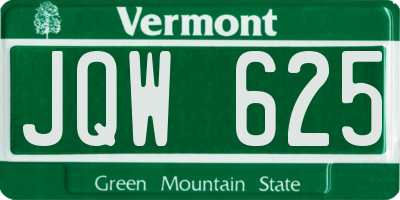 VT license plate JQW625