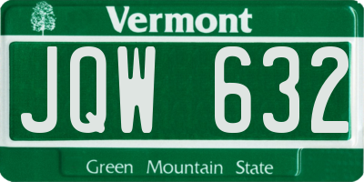 VT license plate JQW632