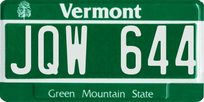 VT license plate JQW644