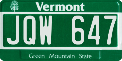 VT license plate JQW647