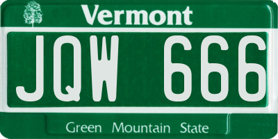 VT license plate JQW666