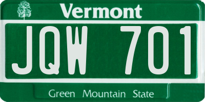 VT license plate JQW701