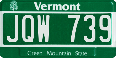 VT license plate JQW739