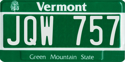 VT license plate JQW757