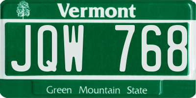 VT license plate JQW768