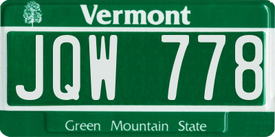 VT license plate JQW778