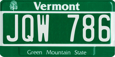 VT license plate JQW786