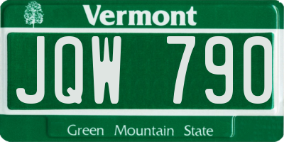 VT license plate JQW790