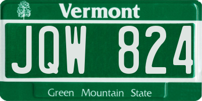 VT license plate JQW824