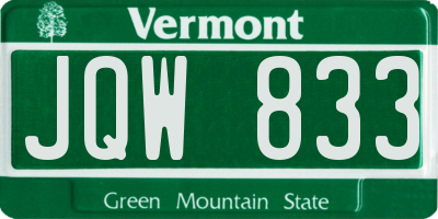 VT license plate JQW833