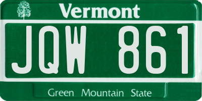 VT license plate JQW861