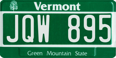 VT license plate JQW895