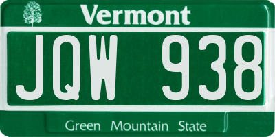 VT license plate JQW938
