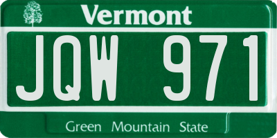 VT license plate JQW971