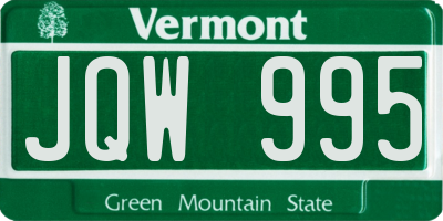 VT license plate JQW995