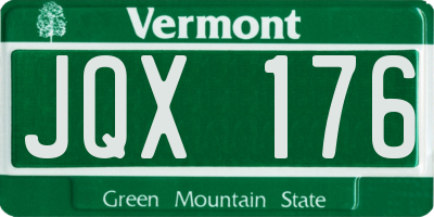 VT license plate JQX176
