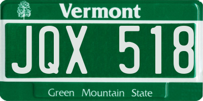 VT license plate JQX518