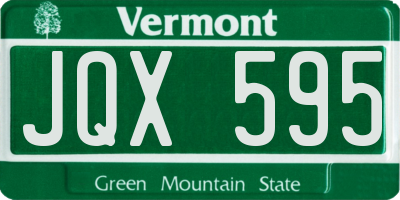 VT license plate JQX595