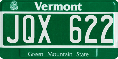 VT license plate JQX622