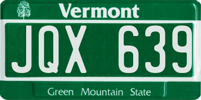VT license plate JQX639