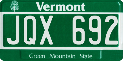 VT license plate JQX692