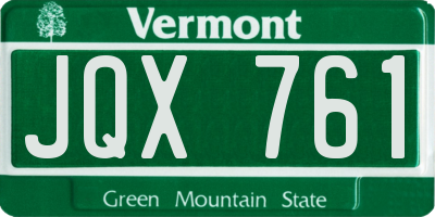 VT license plate JQX761