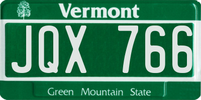 VT license plate JQX766