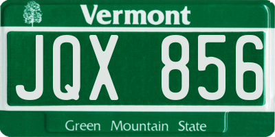 VT license plate JQX856