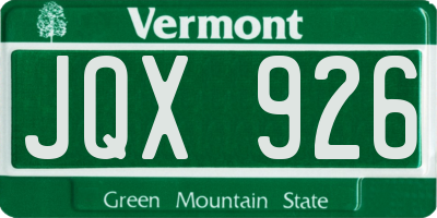 VT license plate JQX926