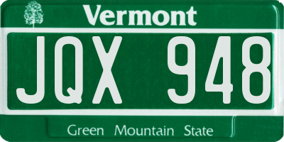 VT license plate JQX948
