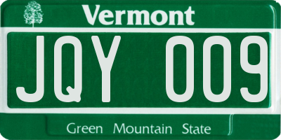 VT license plate JQY009