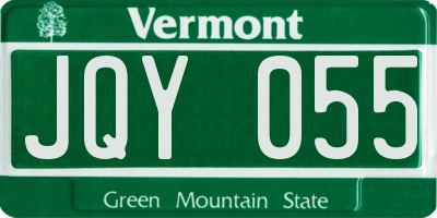 VT license plate JQY055