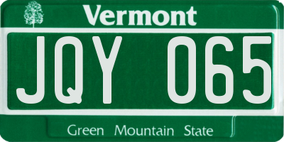 VT license plate JQY065