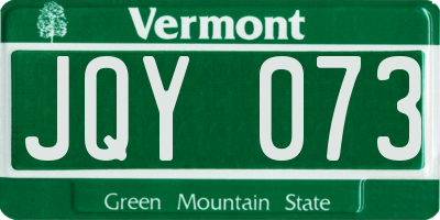 VT license plate JQY073