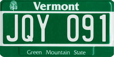 VT license plate JQY091