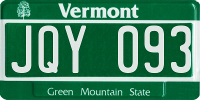 VT license plate JQY093