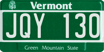 VT license plate JQY130
