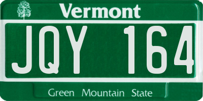 VT license plate JQY164