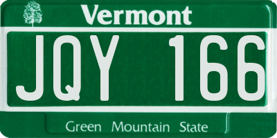 VT license plate JQY166