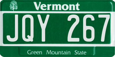 VT license plate JQY267