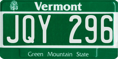 VT license plate JQY296